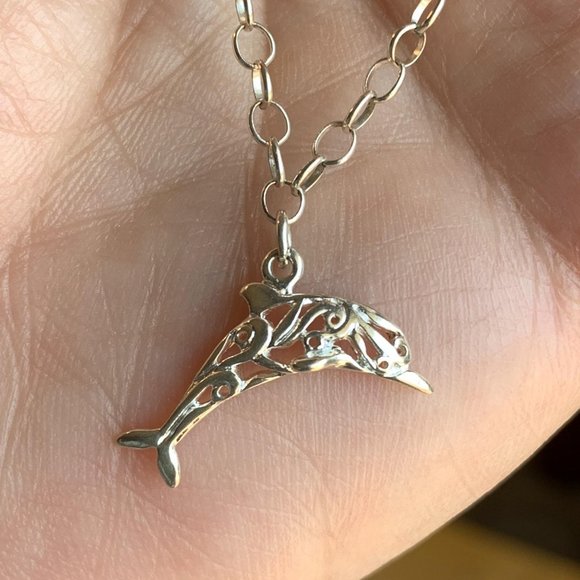 Jewelry - Sterling Silver Dolphin Charm Bracelet 7.5"